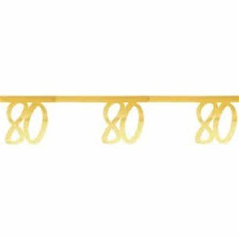 Age 80 gold metallic bunting 250cm