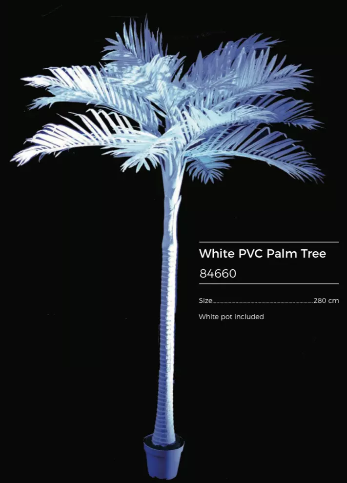 Palmetre i hvit PVC 280cm