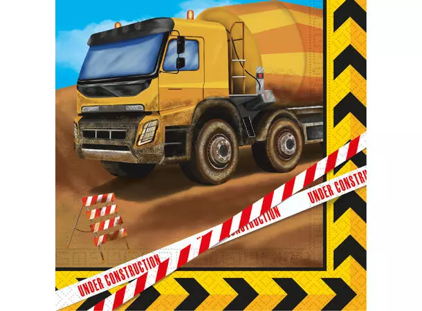 Gravemaskin construction servietter 20pk