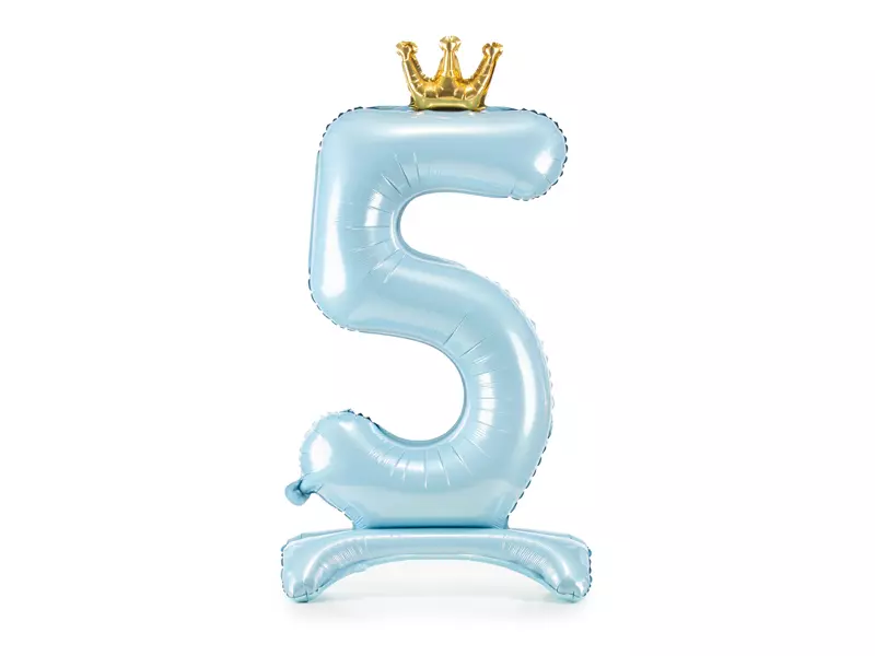 Tallballong med krone på fot 5 blå 84cm