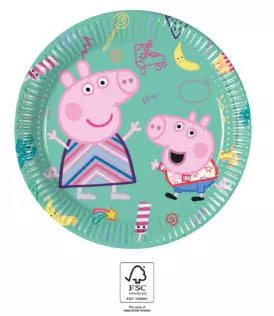 Peppa gris grønt fat 20 cm 8pk
