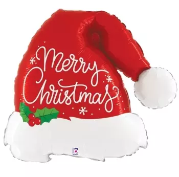 Folieballong christmas santa hat 104,1cm