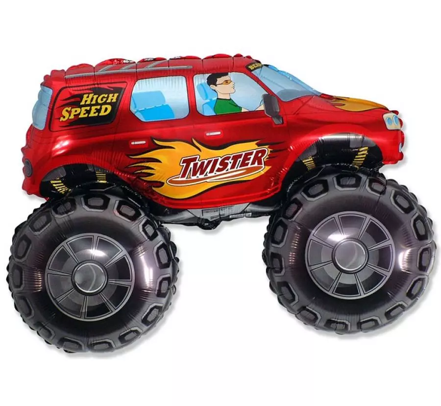 Big wheel red folieballong 68 cm