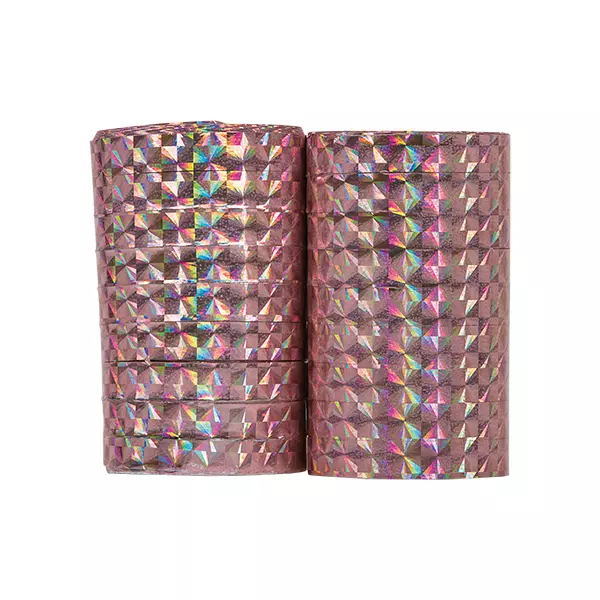 Holografiske serpentiner lys rosa 2 pk