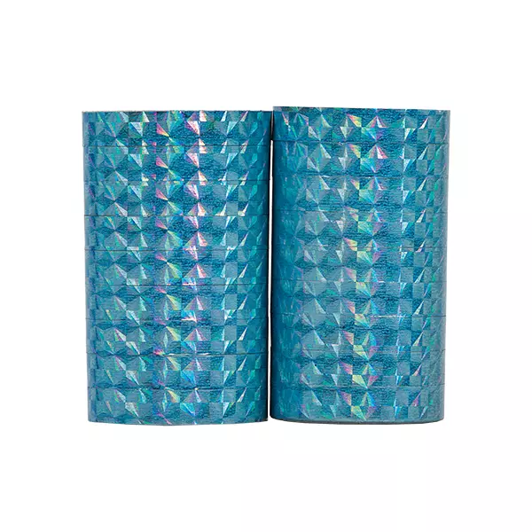 Holografiske serpentiner lys blå 2 pk