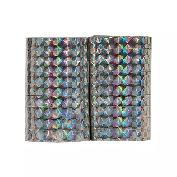 Holografiske serpentiner sølv 2 pk