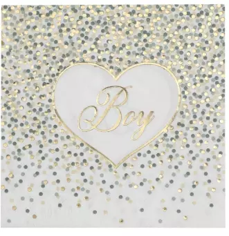 Servietter med prikker BOY 20pk