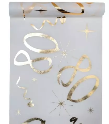 80 år hvit bord-løper 30cm x 5m