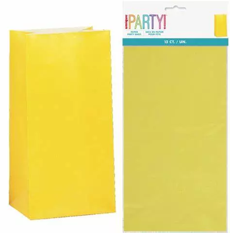 Godteposer i papir solgul 12pk