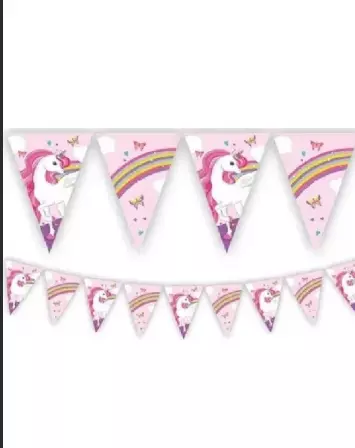 Unicorn rainbow colors flaggbanner 2,3m