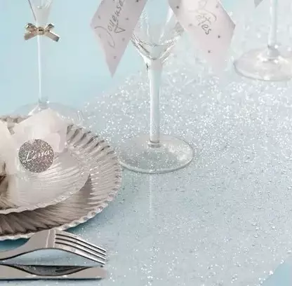 Organza bordløper sølv 5 meter