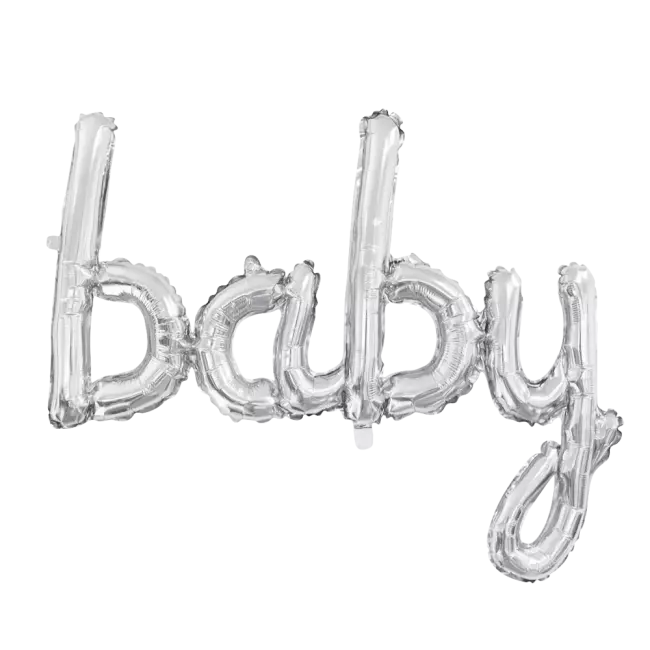 Ballongord oneword Baby silver