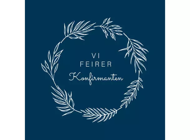 Servietter Vi feirer Konfirmanten blå 20 pk