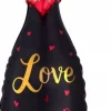 Folieballong bubbly bottle love svart