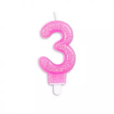 Glitter kakelys 3 rosa