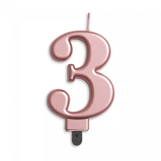 Metallic rosegold kakelys 3-tall