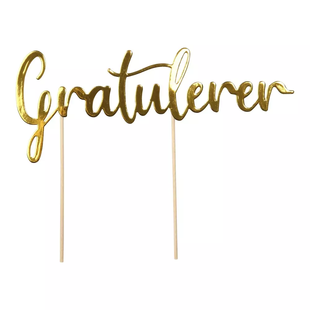 Kaketopp GRATULERER gull