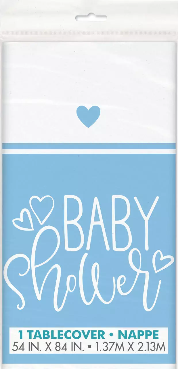Blue Hearts Baby Shower plastduk 137x213cm