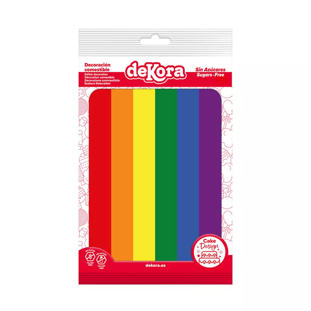 Rainbow flagg Firkantet spiselig kakeskilt 15x21cm