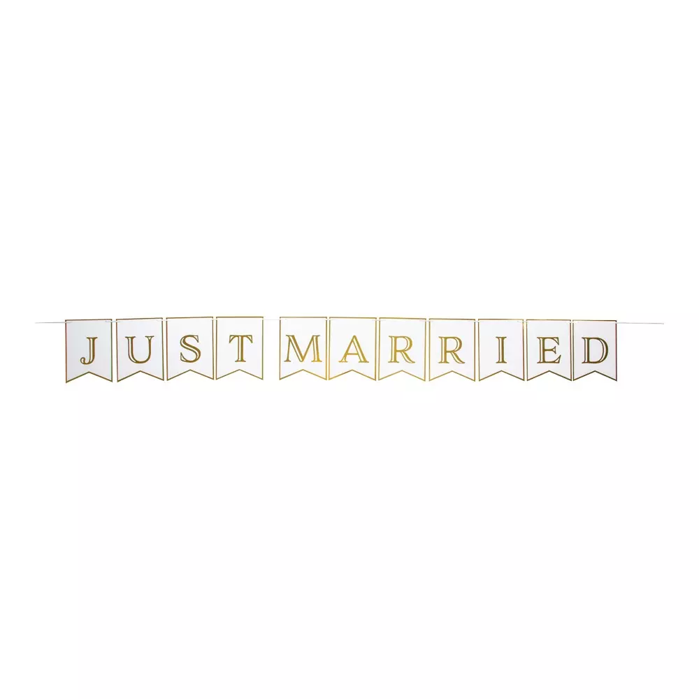 Just married flaggbanner i papp 3,5m