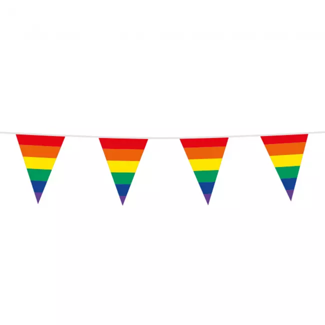 Rainbow flagg banner 10 meter, 20x30cm