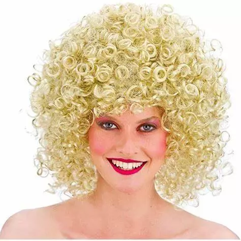 80s disco perm parykk blond