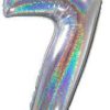 Tallballong 7 glitter sølv holografisk 102 cm