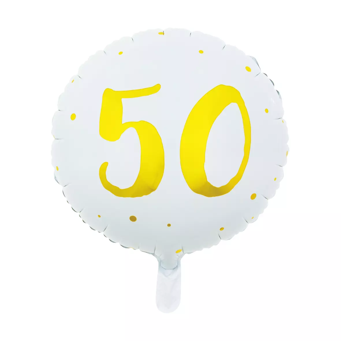 Folieballong hvit/gull 50 år