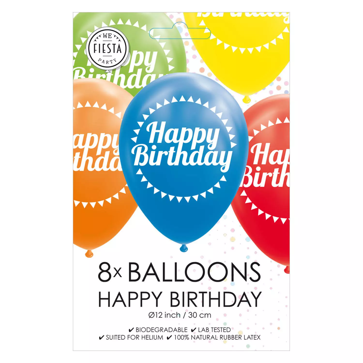 Happy birthday ballonger 8pk