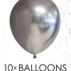 10 pk sølv chrome/speilballonger