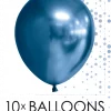 10 pk blå chrome/speilballonger