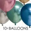 10 pk mix chrome/speilballonger