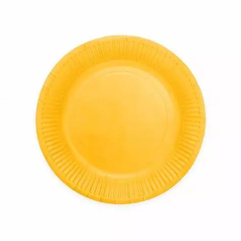 Papptallerken gul 23cm 8 pk