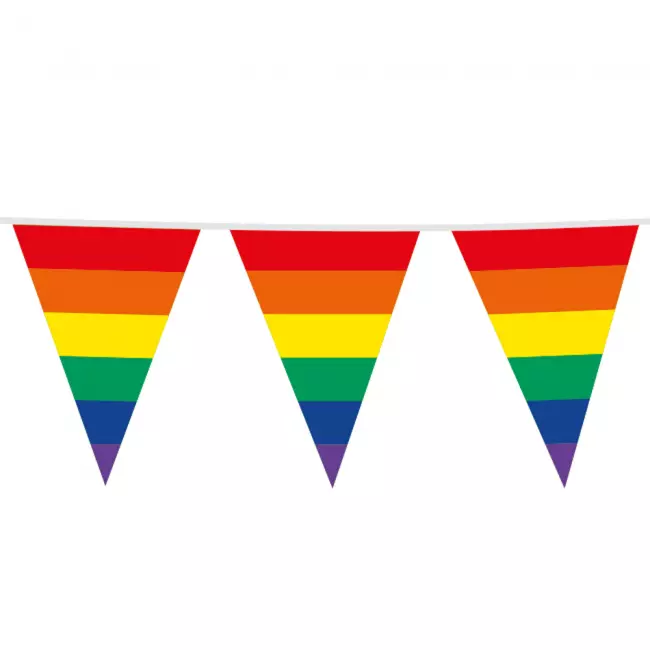 Rainbow flaggbanner 30x45cm, 10 m