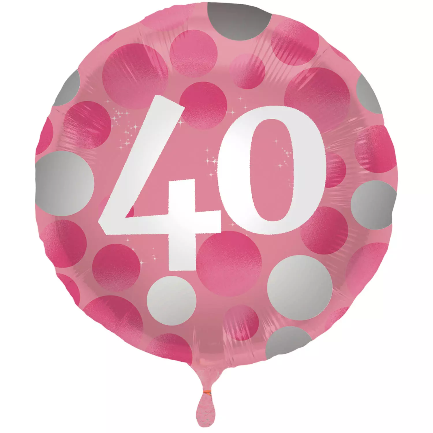 Folieballong 40 år glossy pink