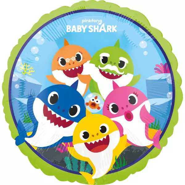 Baby shark rund folie 46cm