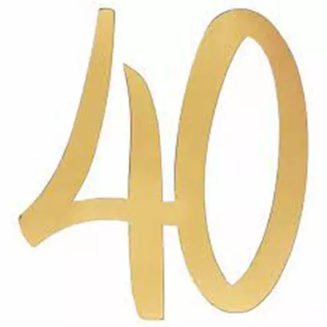 Age 40 big gold metallic number 4pk