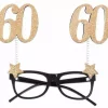 60 års gold glitter briller