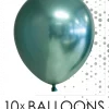 10 pk green chrome/speilballonger