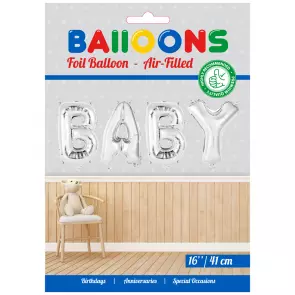 Ballongord BABY sølv