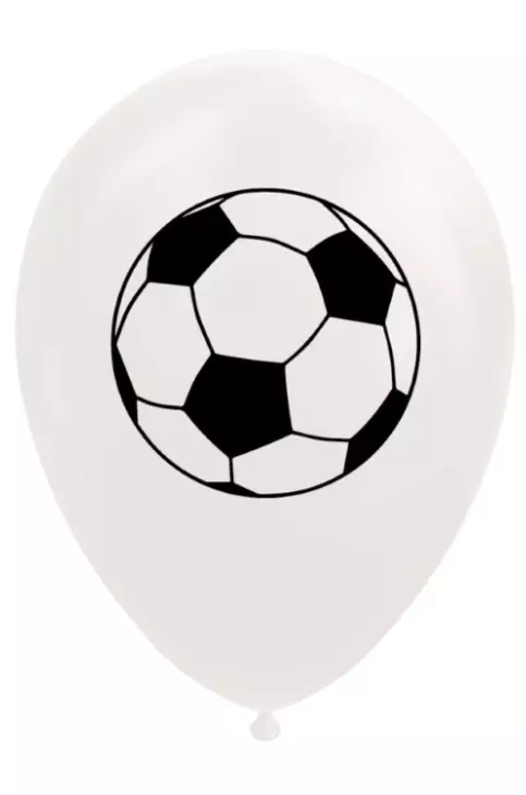 Fotball hvite ballonger 8pk