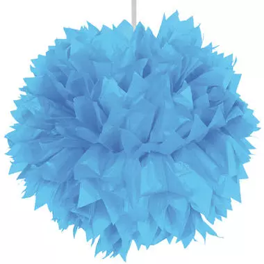 Pom-poms dekorball lyseblå 30 cm