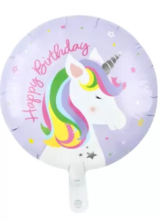 Folieballong happy birthday unicorn