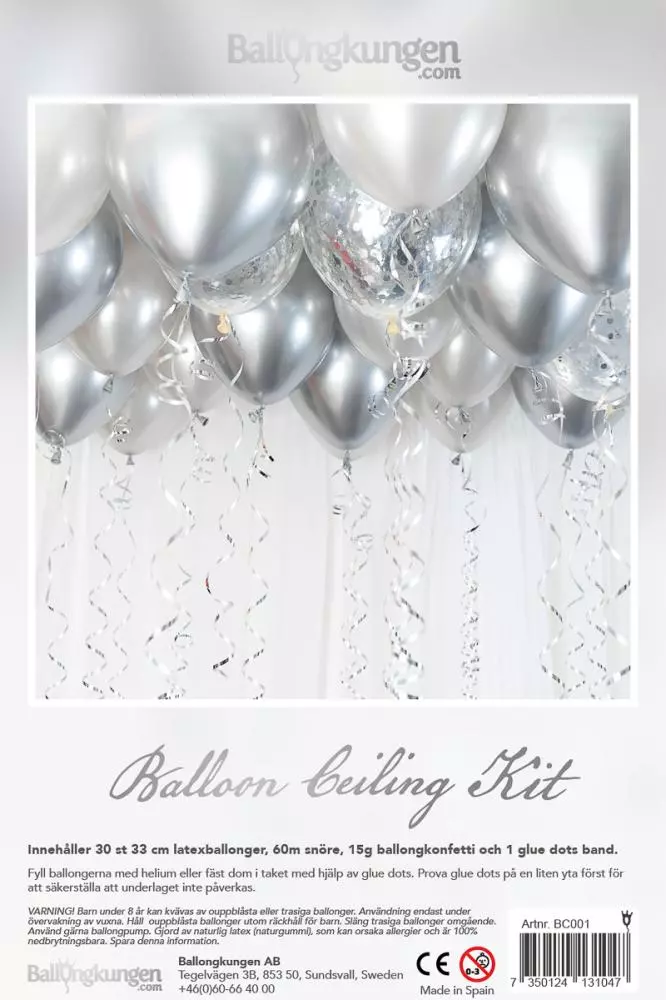 Balloon Ceiling Kit - Silver/Chrome