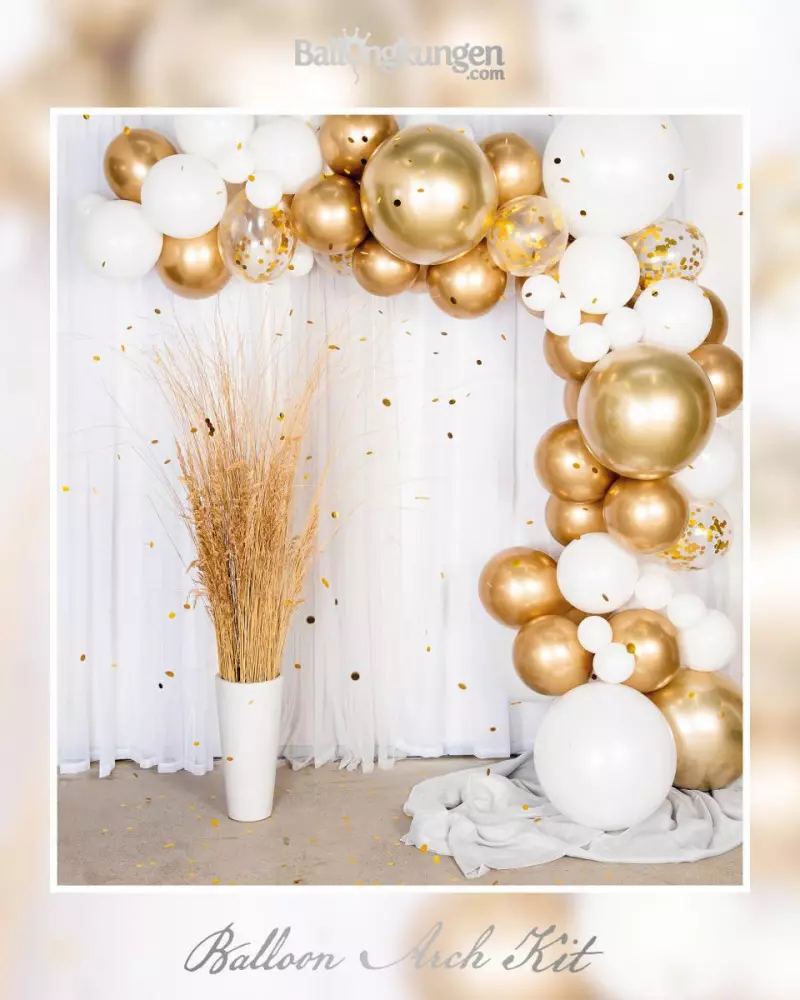 Balloon Arch Kit - Gold/Chrome