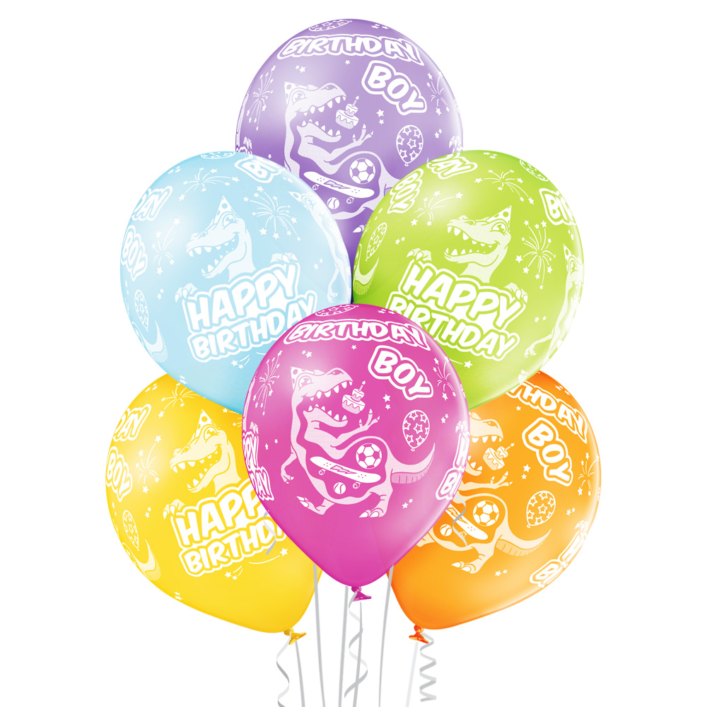 Dino happy birthday ballonger 6pk