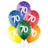 70 år transparente ballonger 6 pk