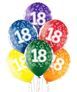 18 år transparente ballonger 6 pk