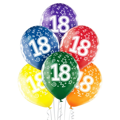 18 år transparente ballonger 6 pk