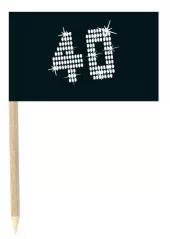 40 år svart kakepicks 10pk